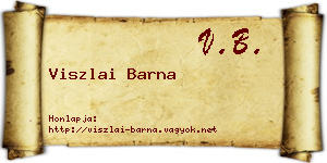 Viszlai Barna névjegykártya